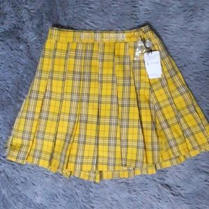 Lovetoxic yellow&purple tartan skirt